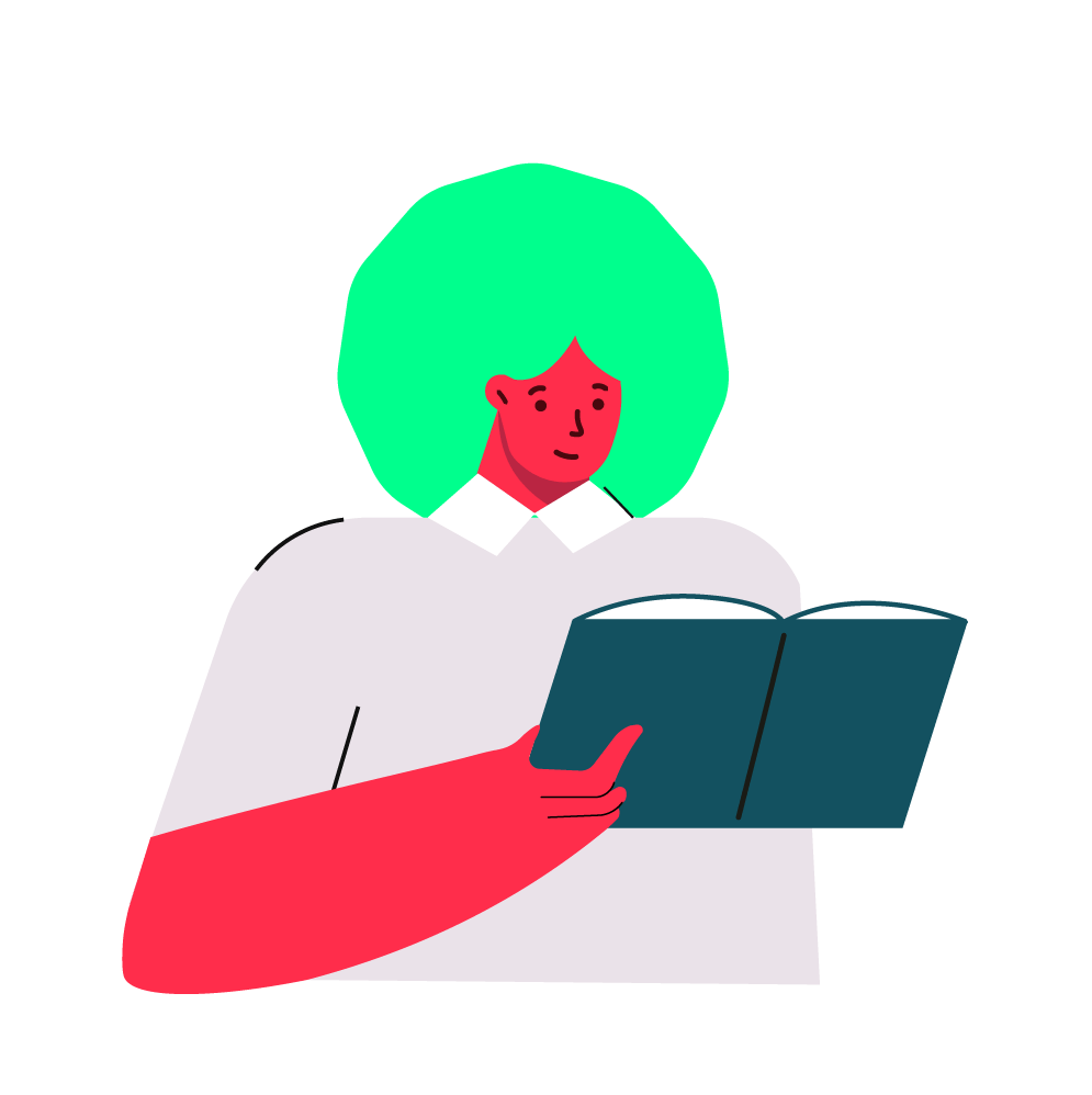 ilustração de mulher lendo livro