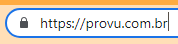 Barra de endereços do navegador, onde aparece a url da provu.com.br 